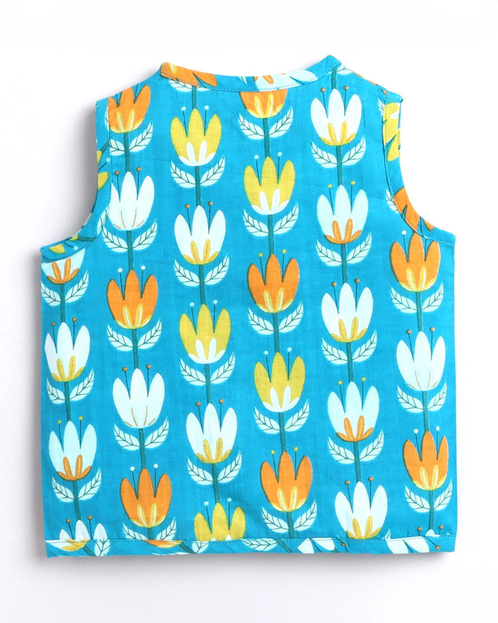 Polka Tots Multicolor-Jhabla-Lotus, Starfish and Little Sunshine Print-Cotton-Pack of 3-For Infants - Image 7