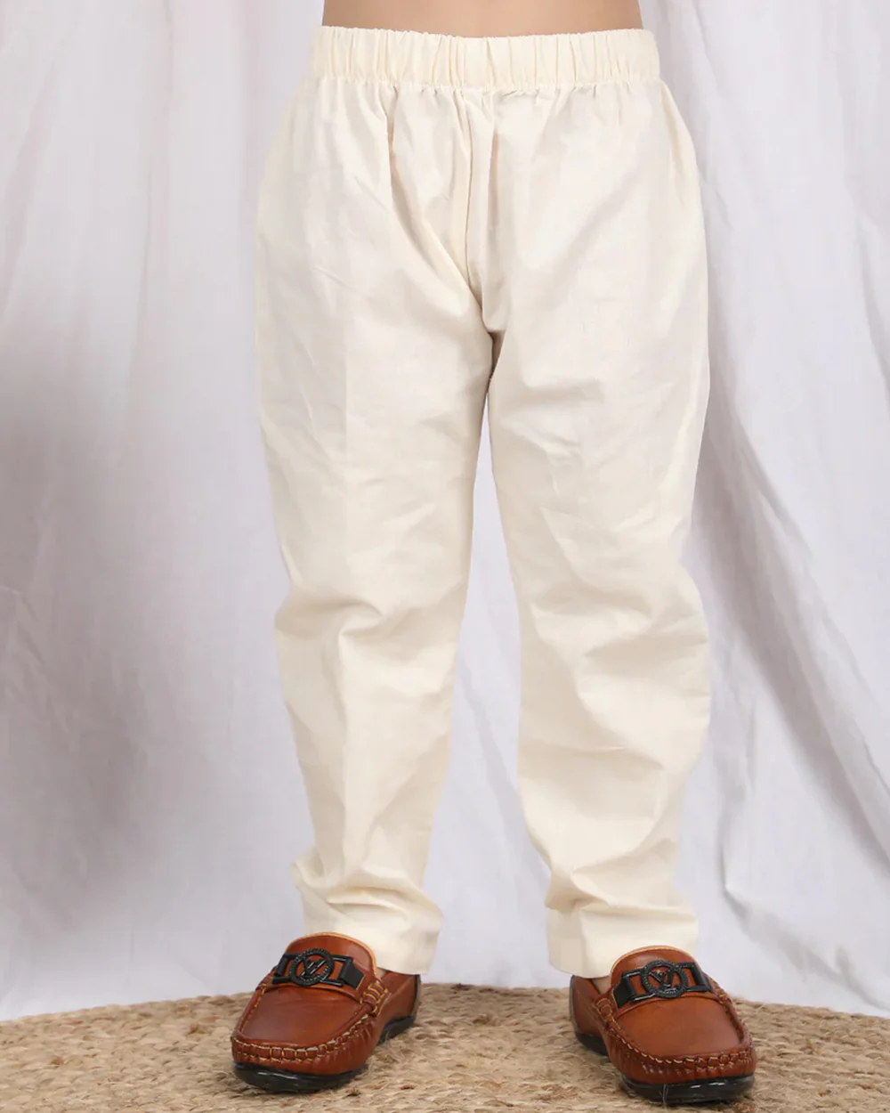 Polka Tots Mustard Kurta Pajama Set-Cotton-Embroidered-For Infants - Image 5