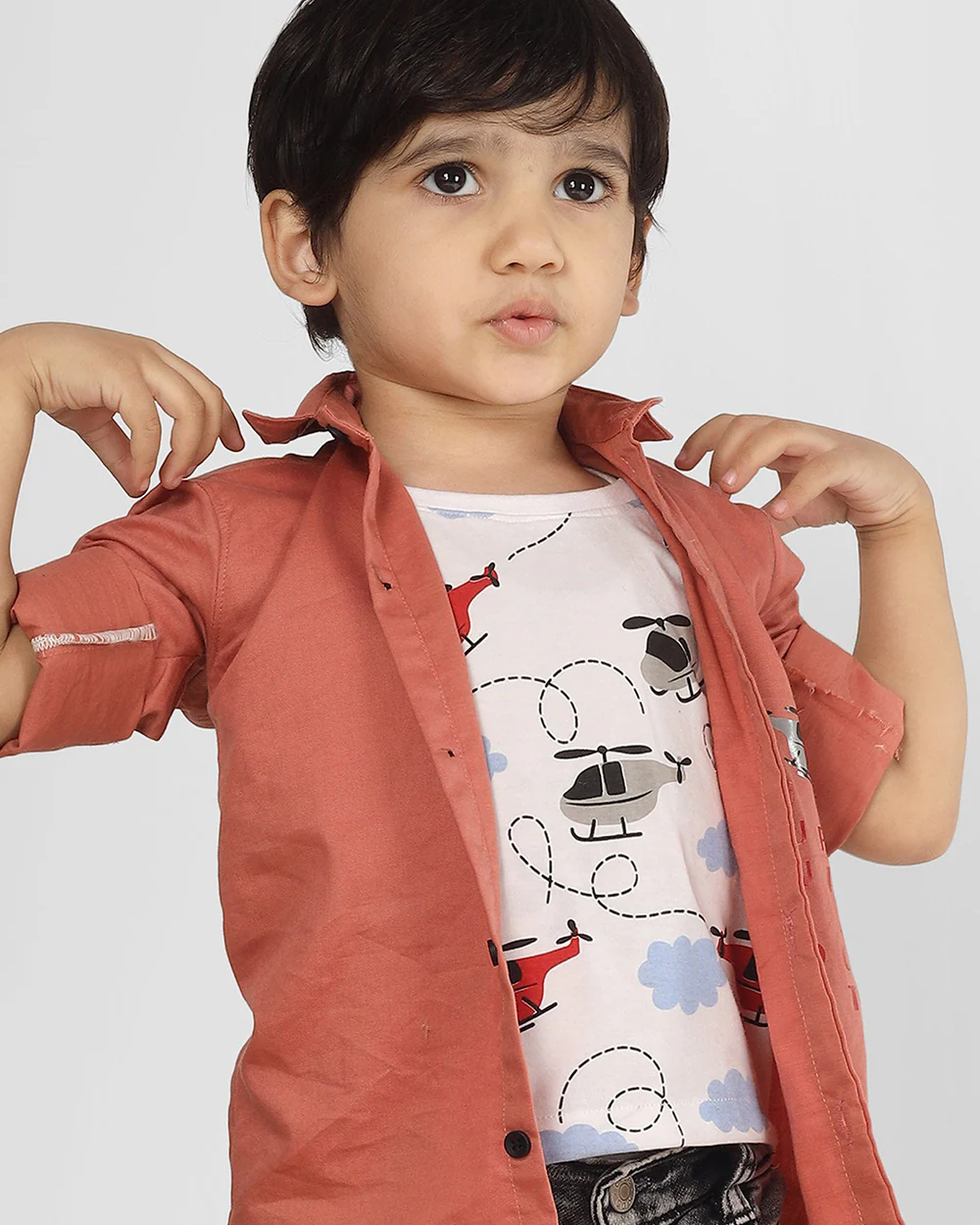 Polka Tots Peach T-Shirt Shirt-Printed-Cotton-For Infants - Image 2