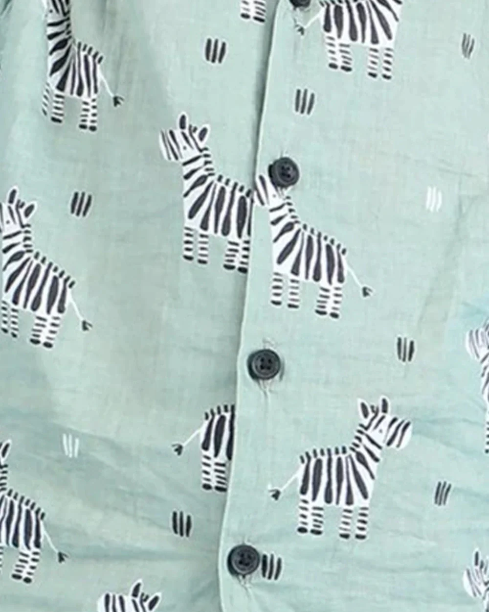 Polka Tots Sage Green Coord Set-Zebra-Cotton-For Infants - Image 4
