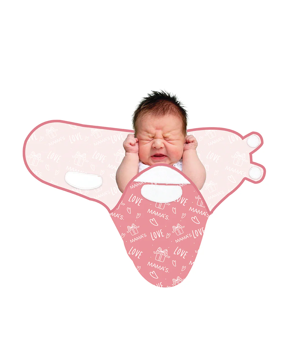 Polka Tots Swaddle Wrap Sleeping Bag-Cotton Muslin-Mama Love-With Velcro Wings-Newborn Bed - Image 4