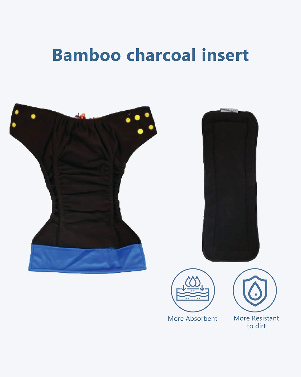 Polka Tots Umbrella Bamboo Charcoal Cloth Diaper-Padded Underwear With Insert-Washable & Reusable-2 to 24M - Image 2
