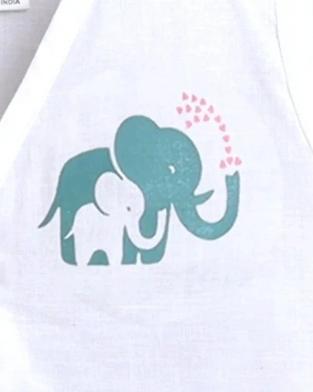 Polka Tots White Jhabla-I love my papa, Little sunshine and Elephant-Cotton-Pack of 3-For Infants - Image 4
