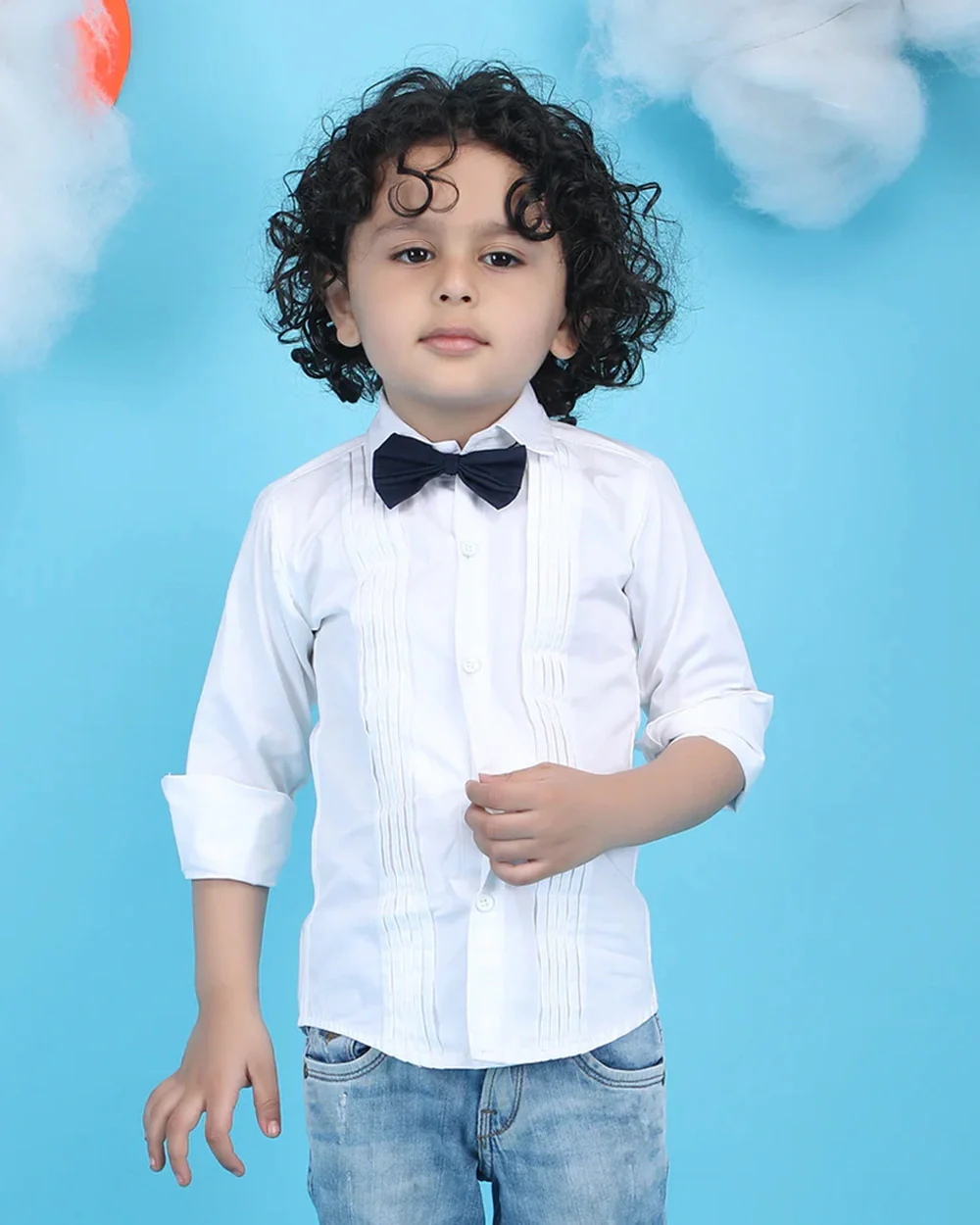 Polka Tots White Shirt-Solid-Cotton-For Infants - Image 3