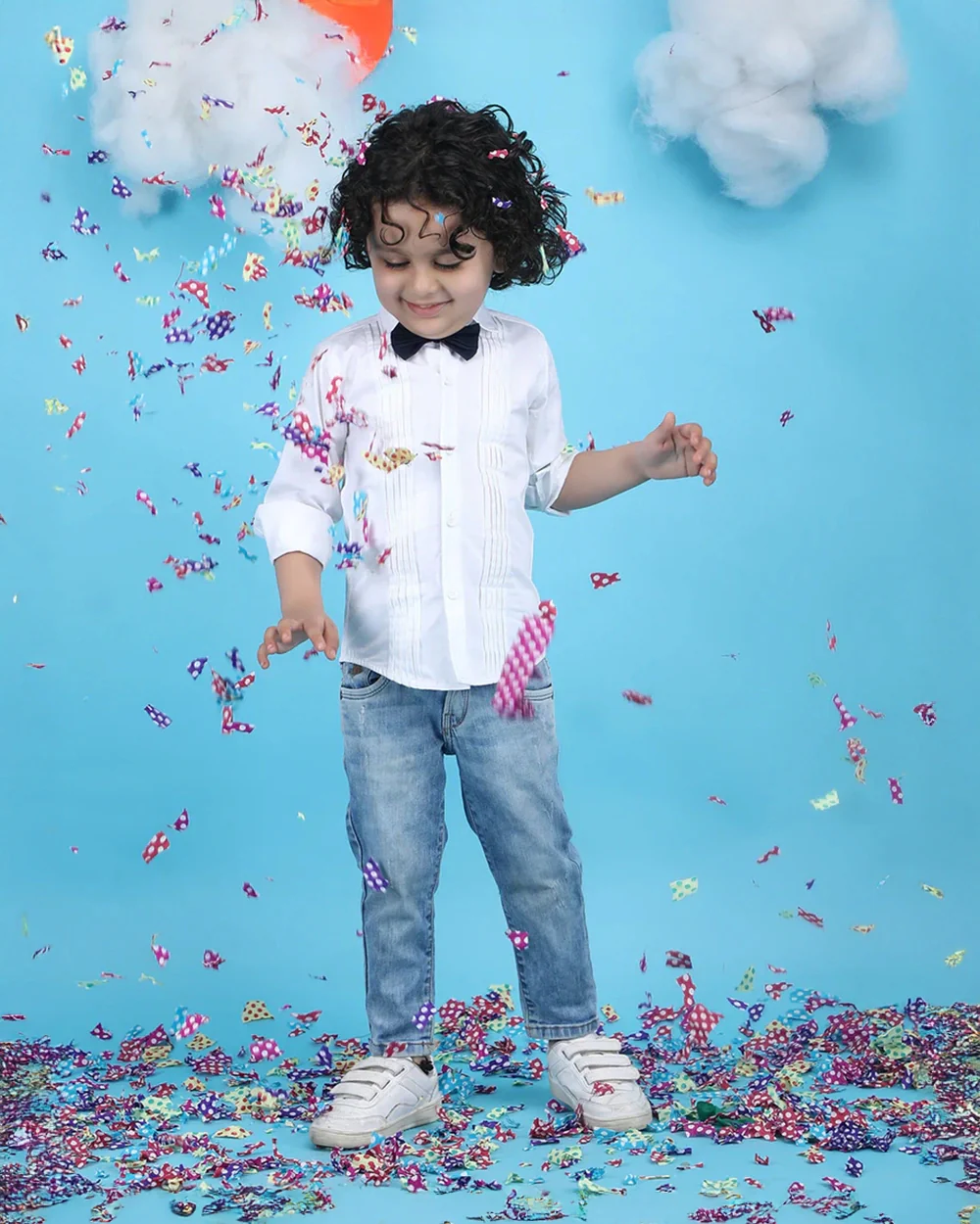 Polka Tots White Shirt-Solid-Cotton-For Infants - Image 4