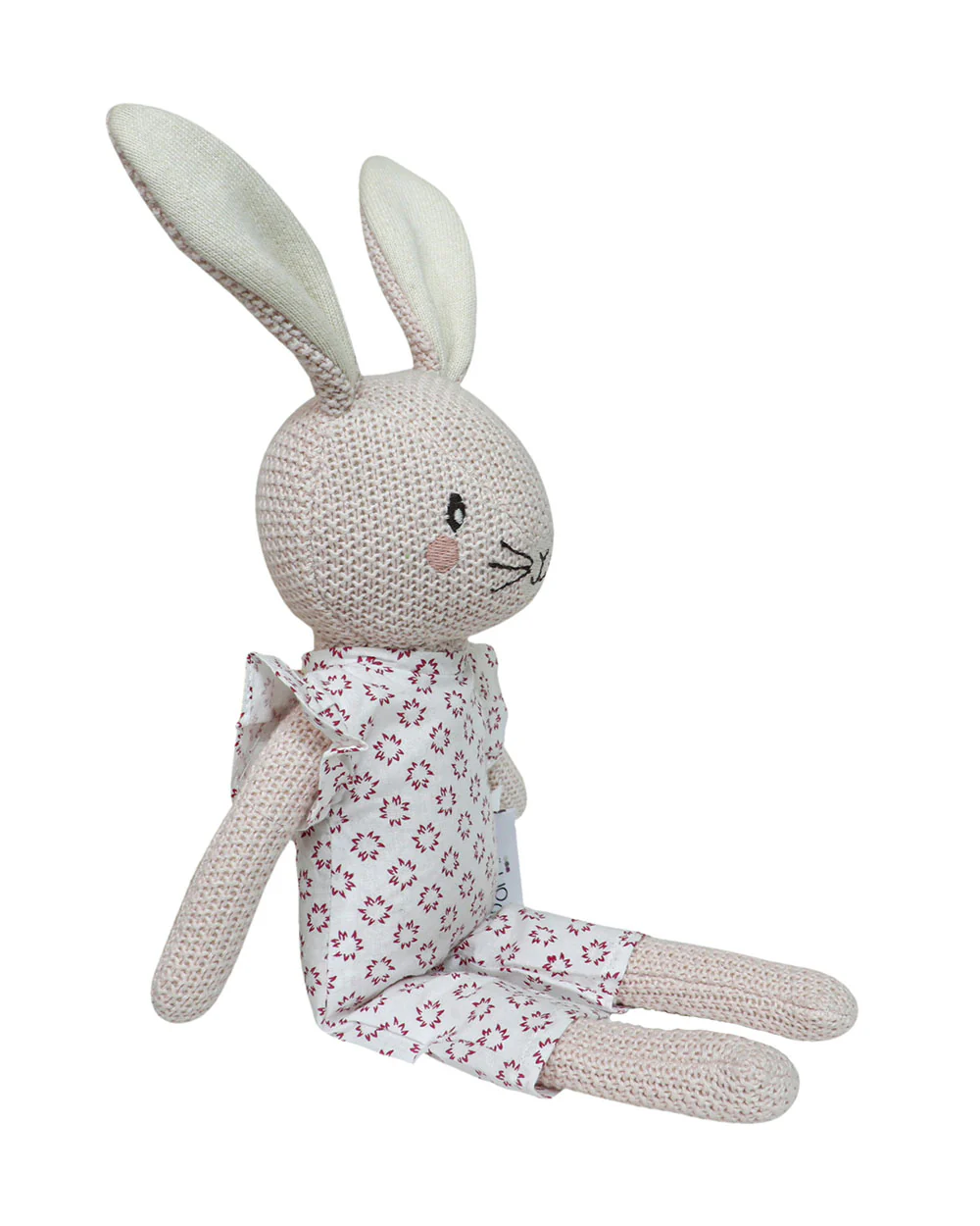 Pomme Bunny With Dress Cotton Knitted Soft Toy-Promotes Visual Stimulation-Plush Cuddly Toy For Newborn - Image 3