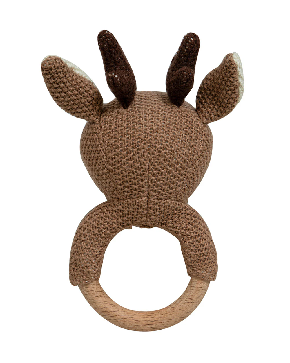 Pomme Deer Knitted Ring Rattle Toy-Lightweight & Easy To Hold-For Infants - Image 4