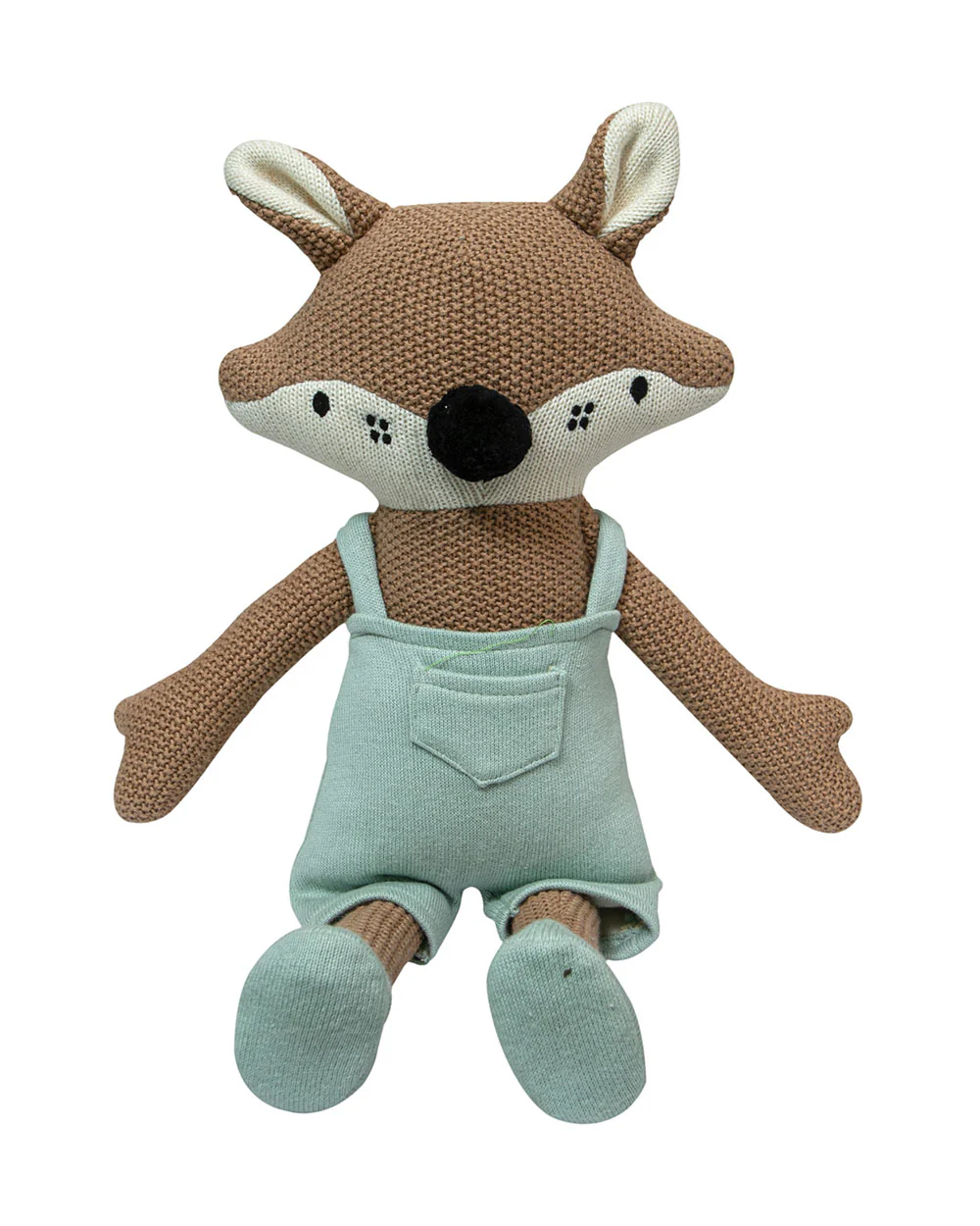 Pomme Fox With Dress Cotton Knitted Soft Toy-Promotes Visual Stimulation-Plush Cuddly Toy For Newborn