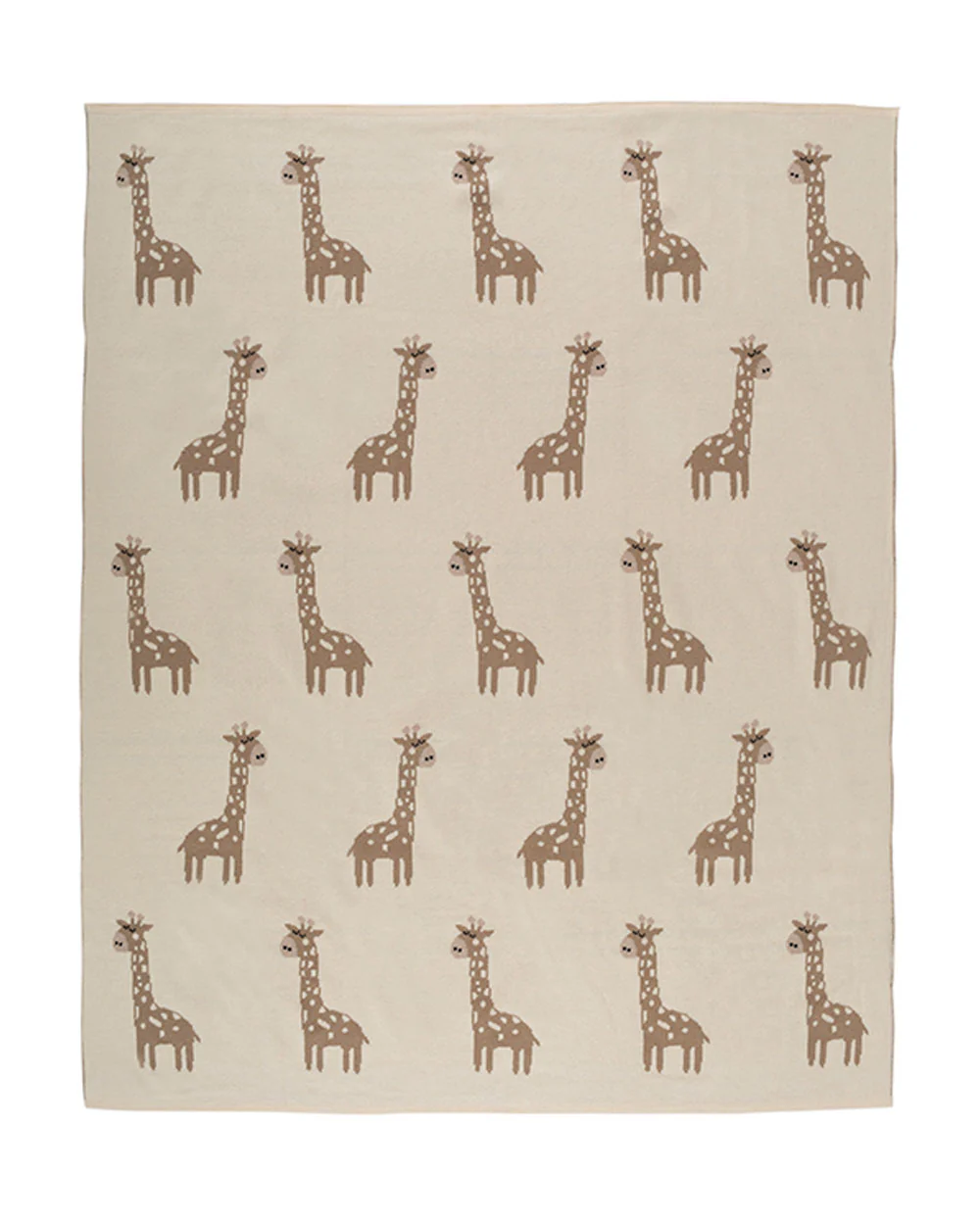 Pomme Giraffe Knitted Ultra Soft Blanket-100% Cotton-Grey-For Infants - Image 2