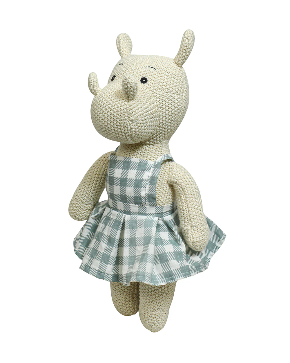 Pomme Hippo With Dress Cotton Knitted Soft Toy-Promotes Visual Stimulation-Plush Cuddly Toy For Newborn - Image 3