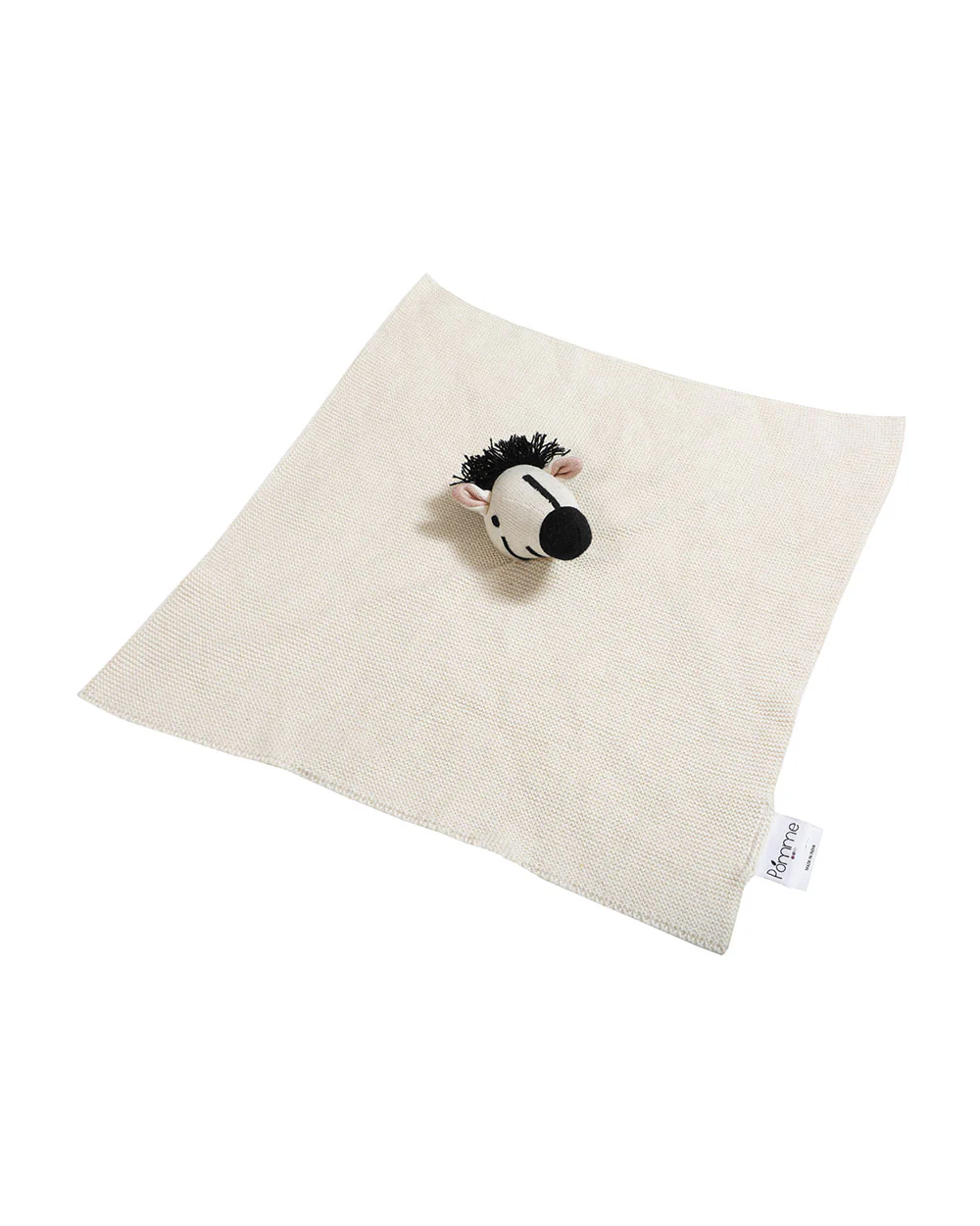 Pomme Zebra Cotton Knitted Cuddle Cloth-Promotes Tactile Stimulation-Easily Washable-Plush Cuddly Soft Toy For Newborn - Image 4