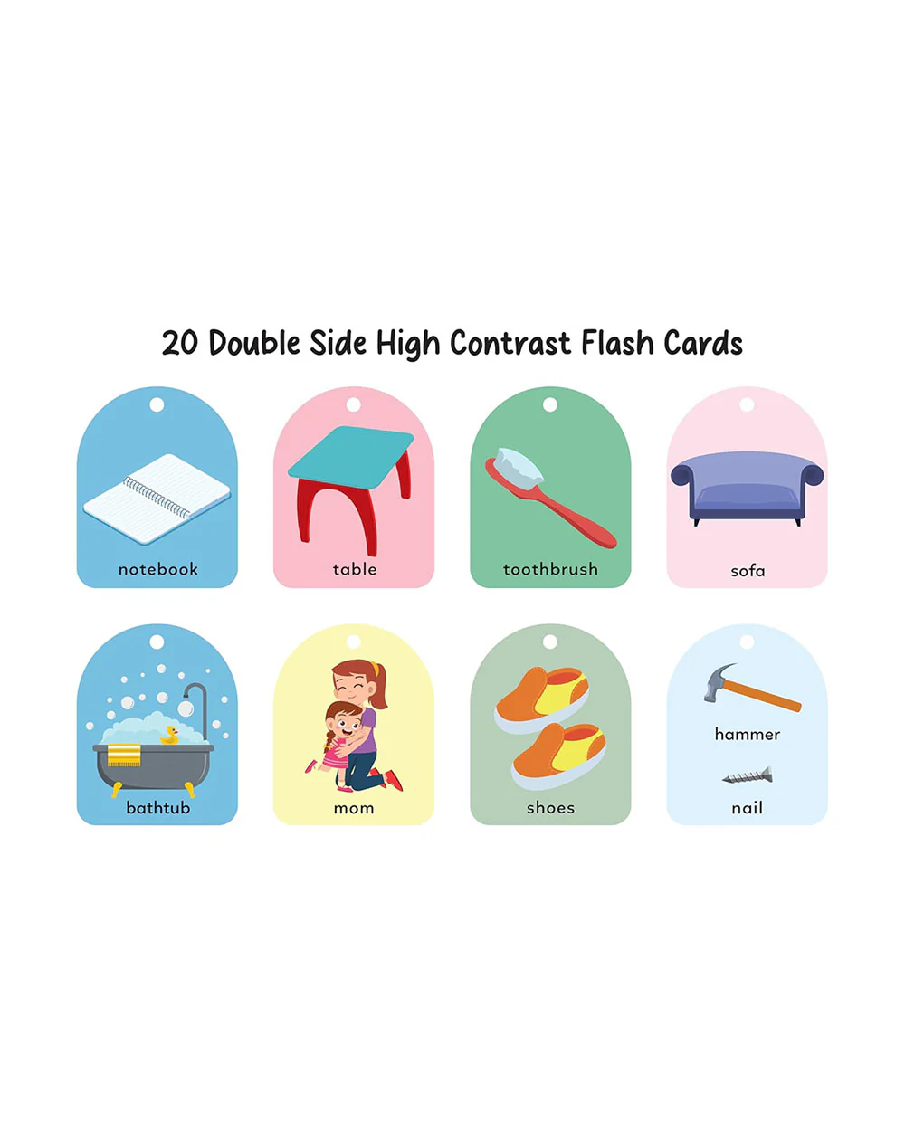 Popcorn Baby's First Flash Cards-First Objects-20 Double Sided Cards-Develops Visual Recognition-Learning & Educational Toys-3M+ - Image 3