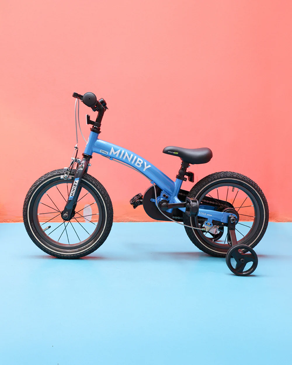 Qplay Miniby 3 in 1 Bike (14 Inch)-Balance Bike, Bicycle with Training Wheel Mode & Bicycle Mode-Adjustable Handlebar & Seat Height-Steering Limiter For Additional Safety-For 2.5 to 8Y-Blue - Image 12