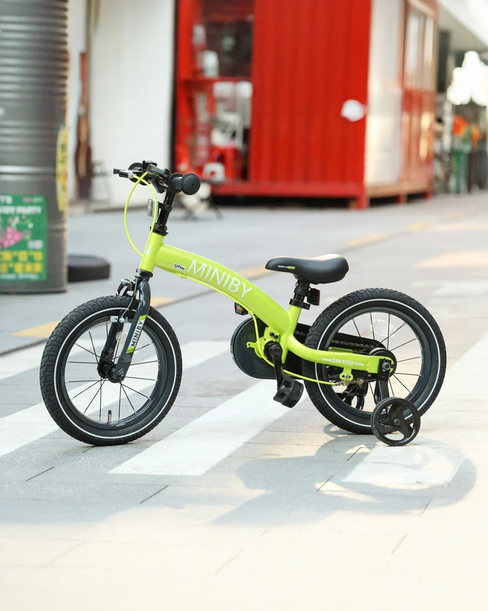 Qplay Miniby 3 in 1 Bike (14 Inch)-Balance Bike, Bicycle with Training Wheel Mode & Bicycle Mode-Adjustable Handlebar & Seat Height-Steering Limiter For Additional Safety-For 2.5 to 8Y-Green - Image 13
