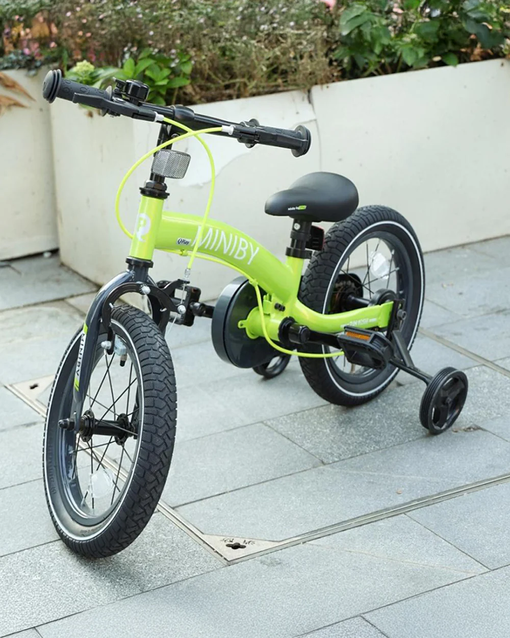 Qplay Miniby 3 in 1 Bike (14 Inch)-Balance Bike, Bicycle with Training Wheel Mode & Bicycle Mode-Adjustable Handlebar & Seat Height-Steering Limiter For Additional Safety-For 2.5 to 8Y-Green - Image 14