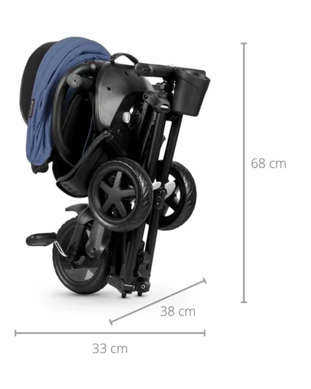 Qplay Nova Niello 6 in 1 Trike-Easy Compact Fold-Height Adjustable Parent Handle Bar-360 Degrees Rotating Seat-Adjustable Backrest-5 Point Harness-Includes Cup Holder-For 10 to 6Y (Upto 25 Kg)-Blue - Image 9