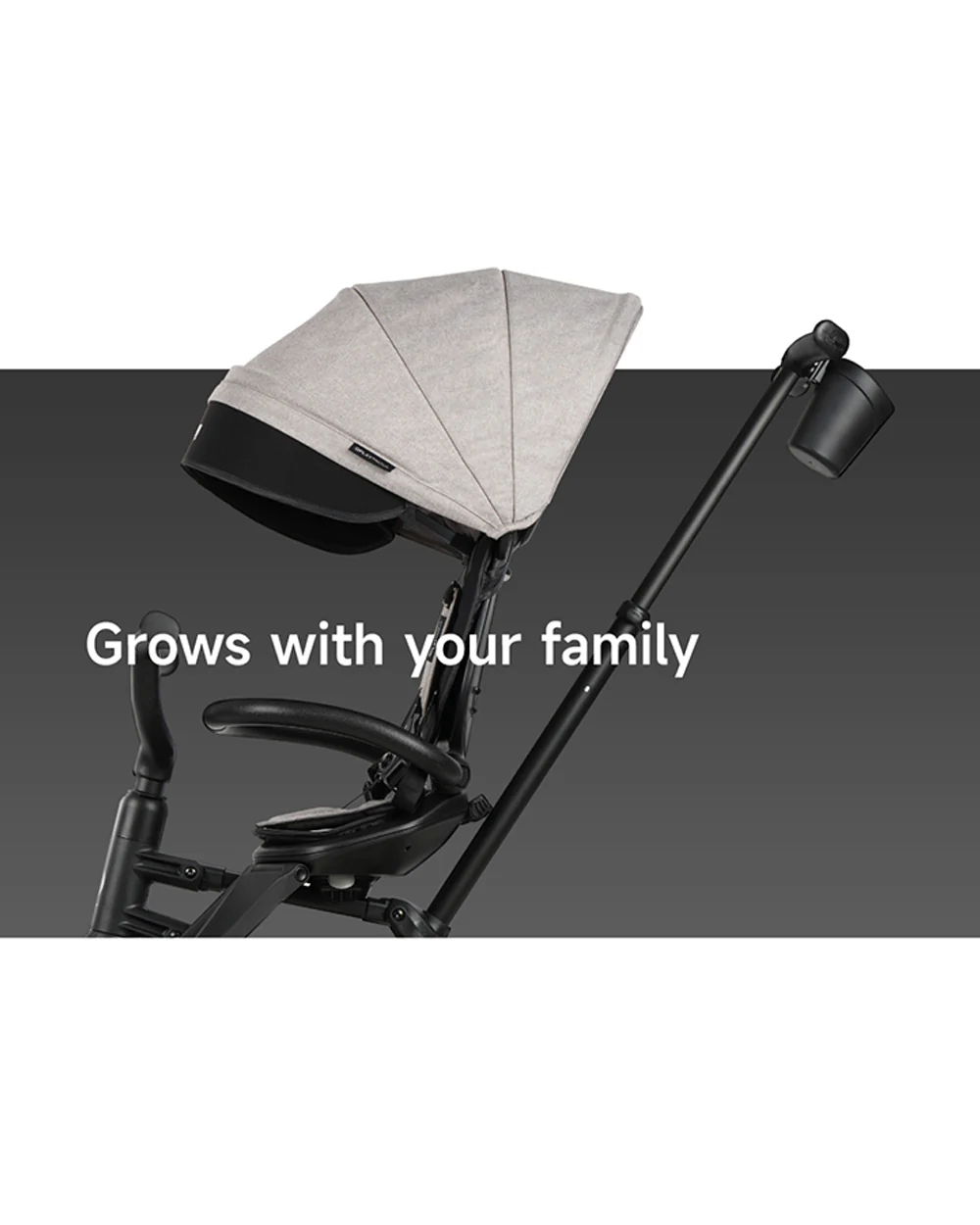 Qplay Nova Niello 6 in 1 Trike-Easy Compact Fold-Height Adjustable Parent Handle Bar-360 Degrees Rotating Seat-Adjustable Backrest-5 Point Harness-Includes Cup Holder-For 10 to 6Y (Upto 25 Kg)-Grey - Image 16