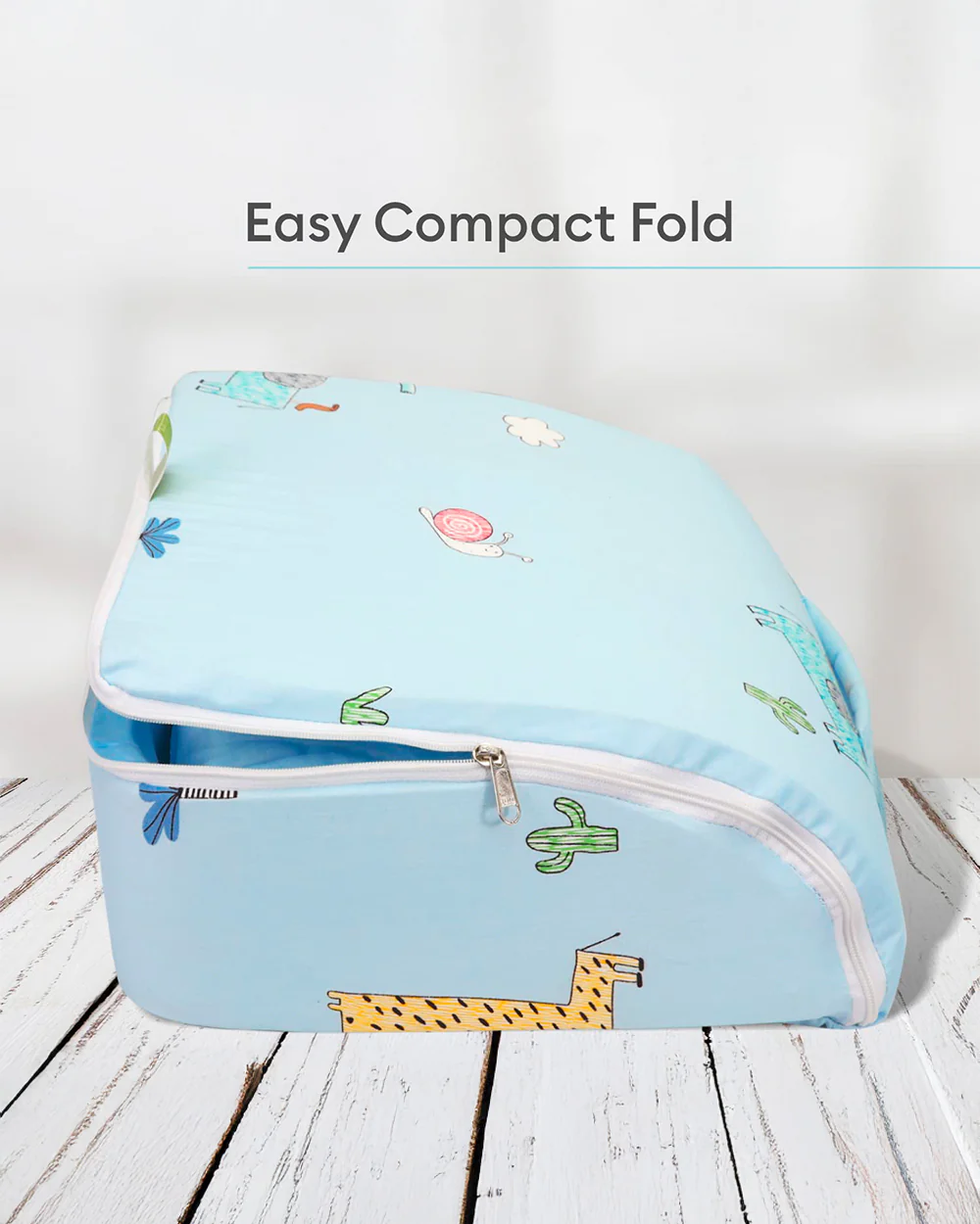 R for Rabbit Baby Nest Lite Bed-Sky Blue-100% Cotton-Carry Like Bag (0-12M) - Image 3