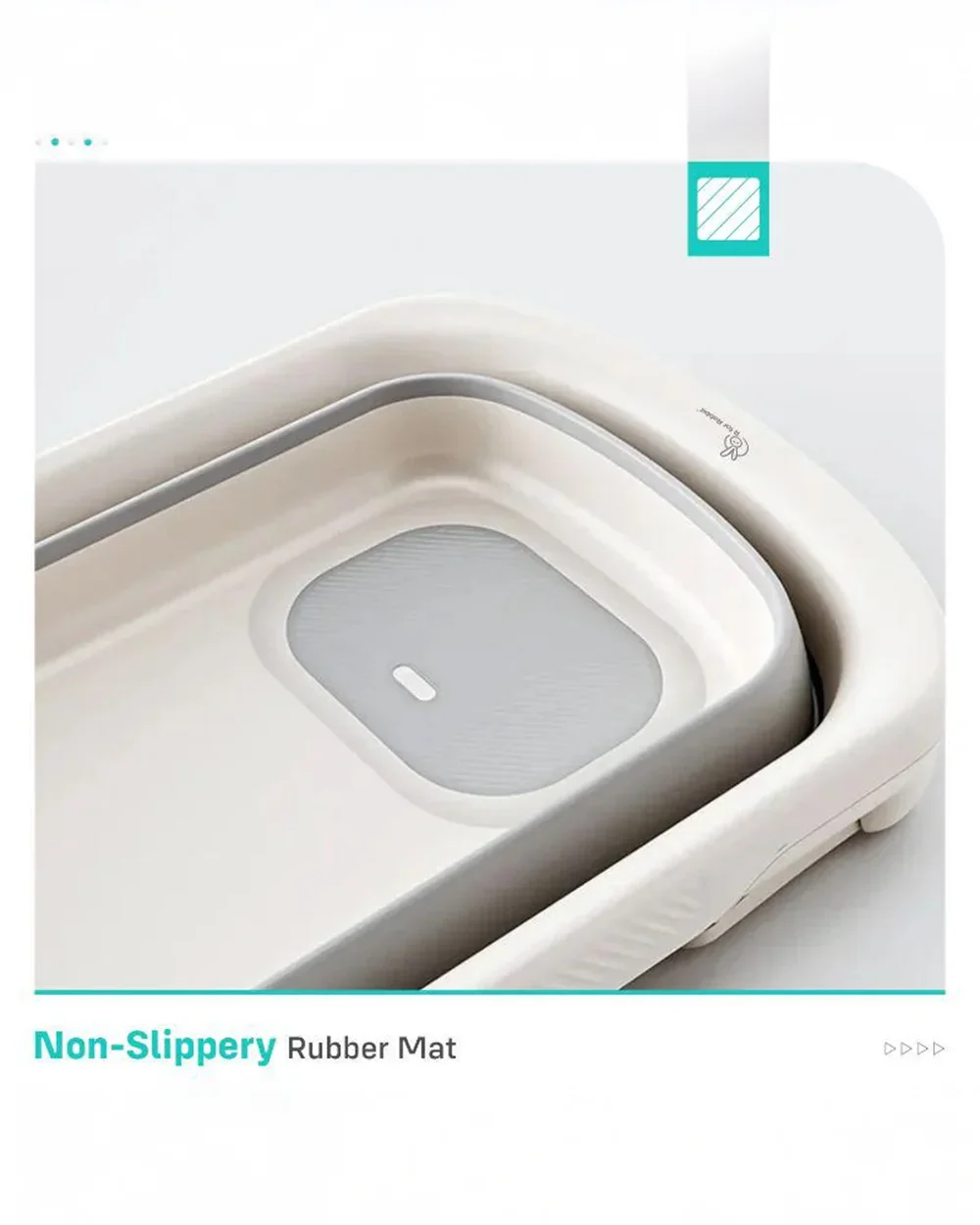 R for Rabbit Bubble Double Smart Foldable Baby Bath Tub-With Temperature Indicator Screen-0 to 36M-Grey - Image 7