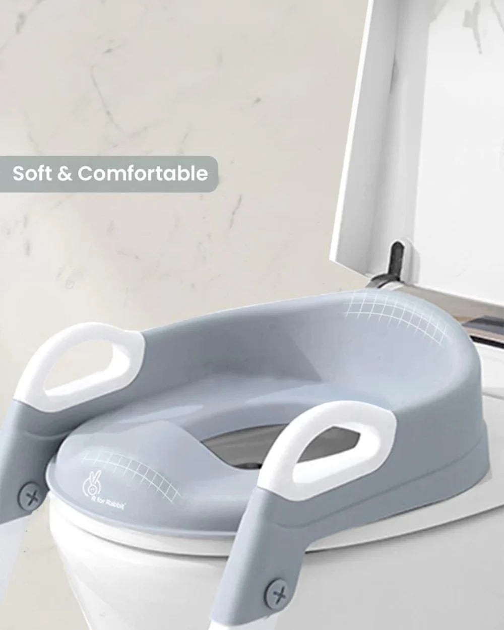 R For Rabbit Hilltop Step Stool Potty Seat-With Adjustable Ladder-Grey White-1 to 7 Years - Image 5