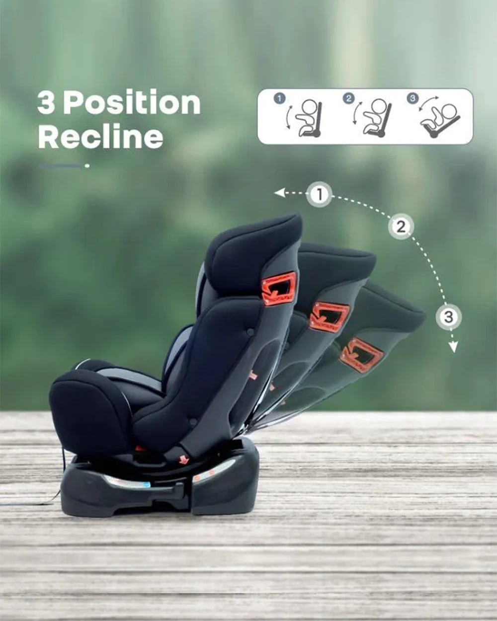 R for Rabbit Jack N Jill Grand-Baby Car Seat-Convertible (Front & Rear Facing)-Side Impact Protection-For 0 to 7Y (Upto 25Kg)-Black Grey - Image 3