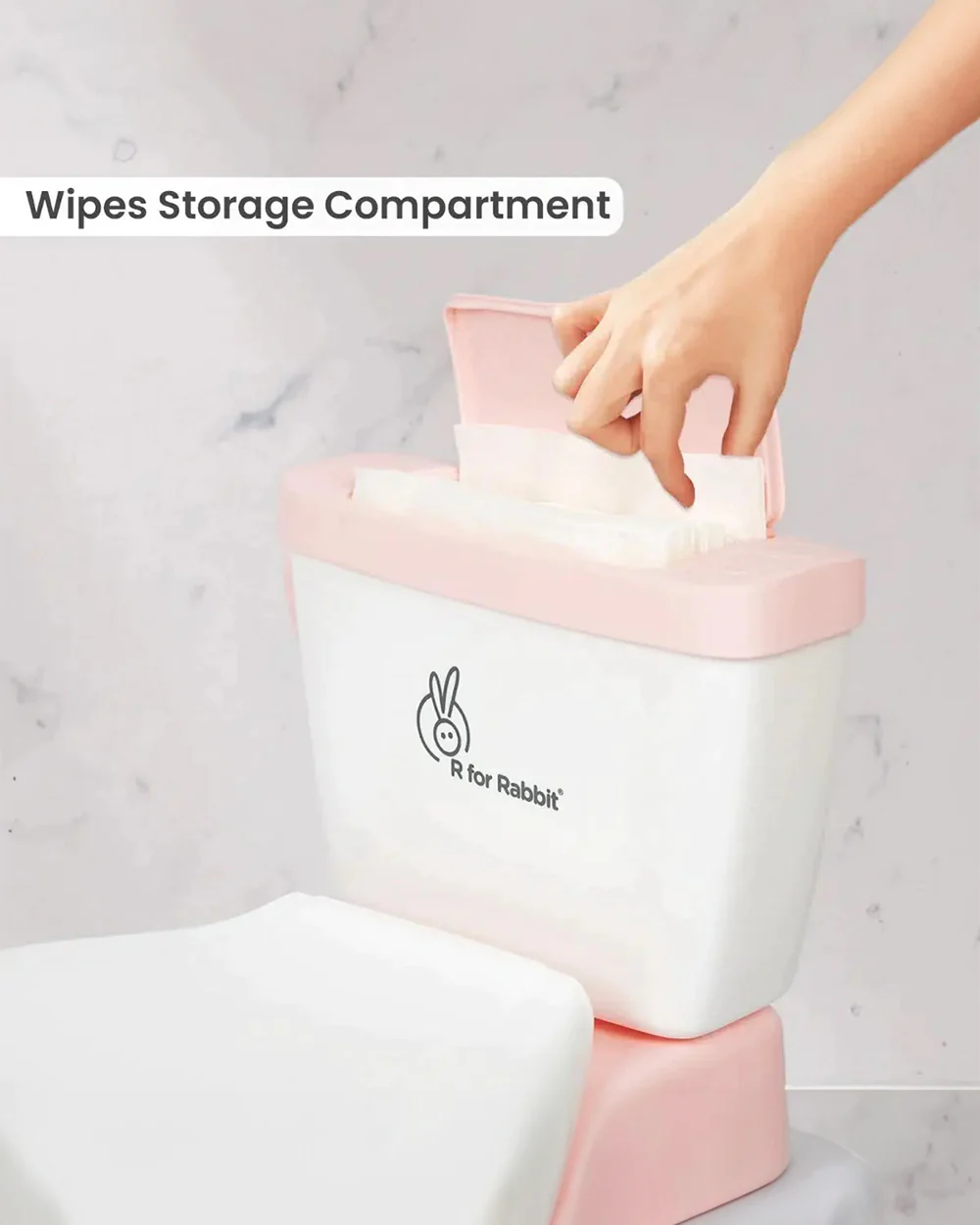 R For Rabbit Little Grown Up Potty Chair-With Soft Cushioning-1 to 7 Year-White Pink - Image 3