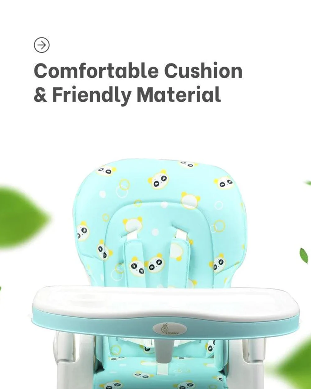 R for Rabbit Marshmallow Baby High Chair-7 Height Adjustments-Removable Double Meal Tray-6M to 5Y (Upto 20Kg)-Green - Image 11