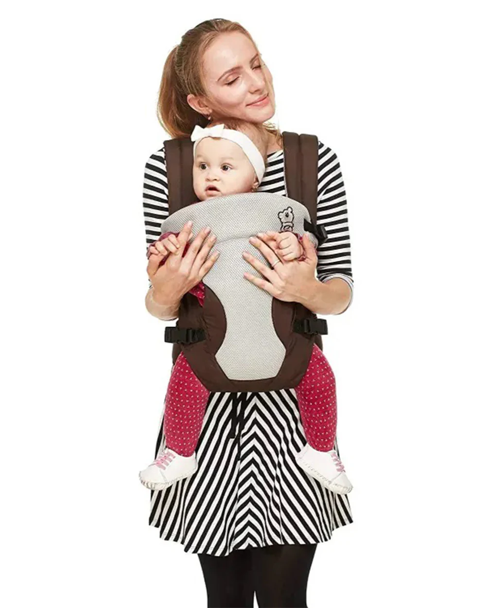 R for Rabbit New Cuddle Snuggle Baby Carrier-3 Carry Positions-Ergonomic Design-3M to 24M (Upto 15 Kg)-Brown Grey - Image 4