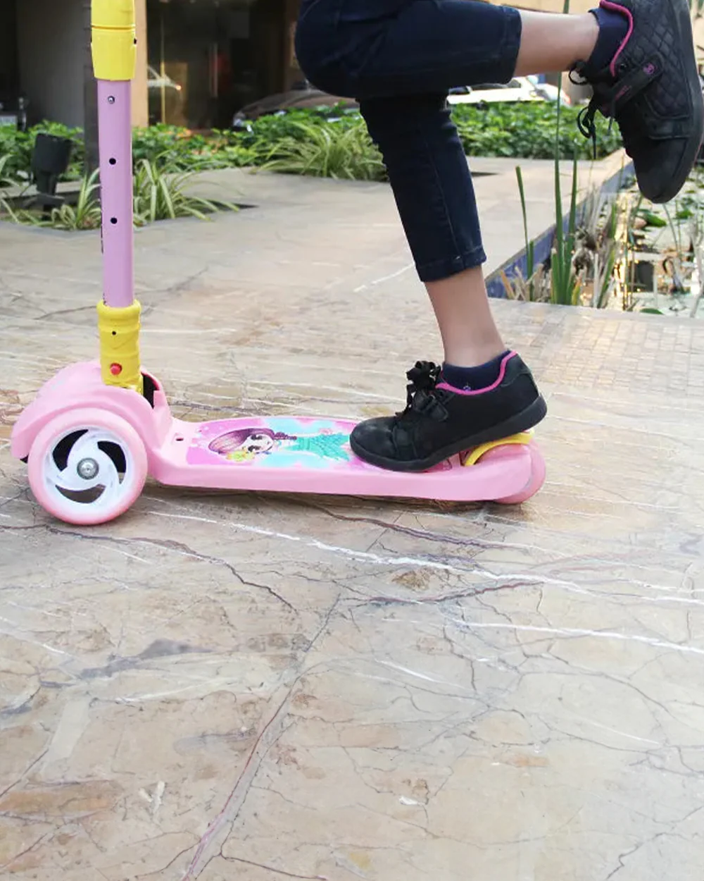 R for Rabbit Road Runner Baby Scooter-4 Level Height Adjustment-With PU LED Wheels-3Y to 7Y (Upto 75Kg)-Pink - Image 9