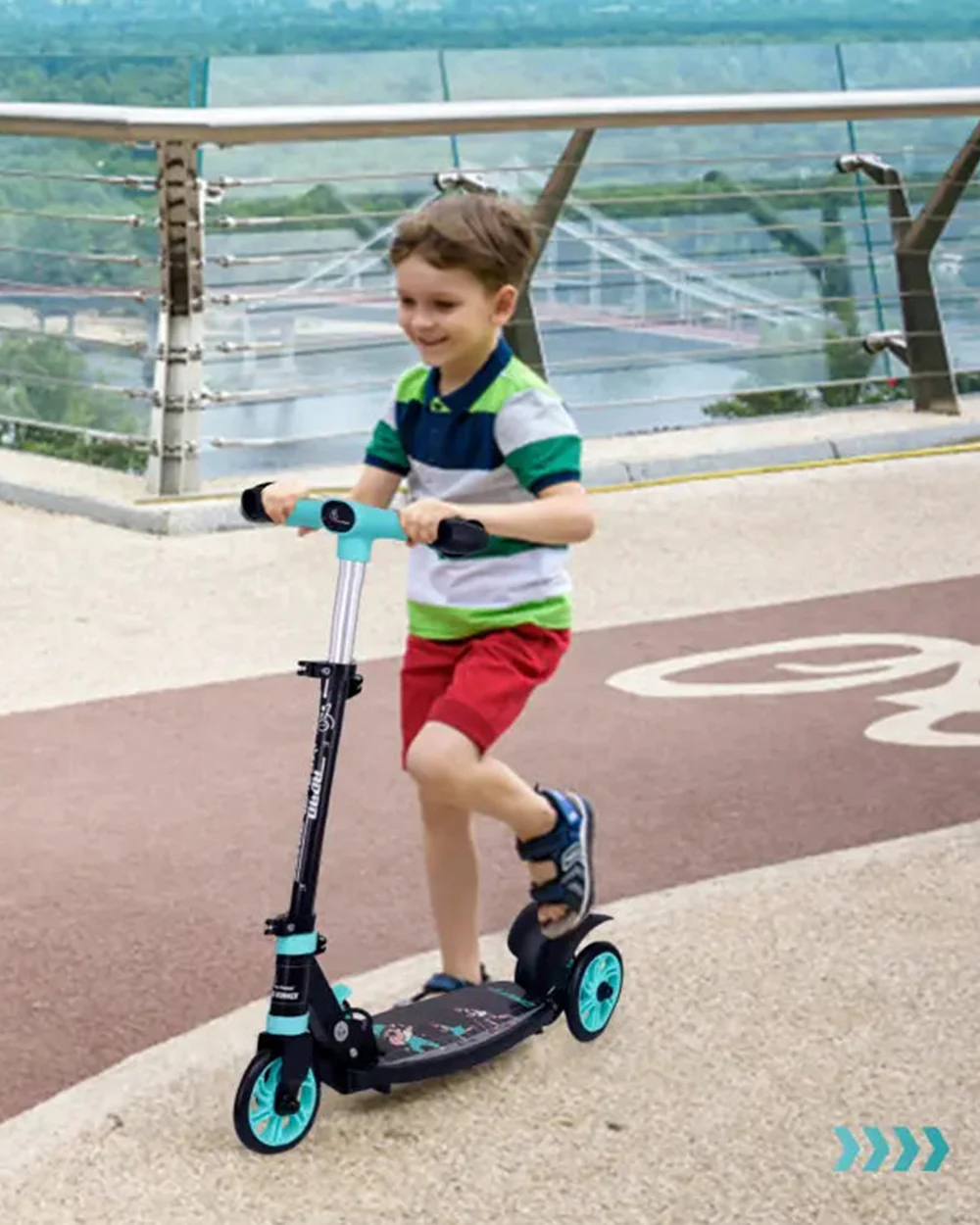 R for Rabbit Road Runner Drift Baby Scooter-3 Level Height Adjustment-Metal Body-2Y+ (Upto 50Kg)-Lake Blue - Image 6