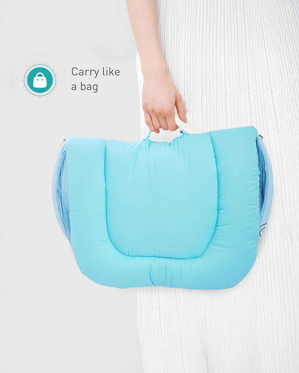 R for Rabbit Snuggy Safari 100% Natural Cotton-Blue-Baby Carrier Nest Cum Sleeping Bag (0-12M) - Image 7