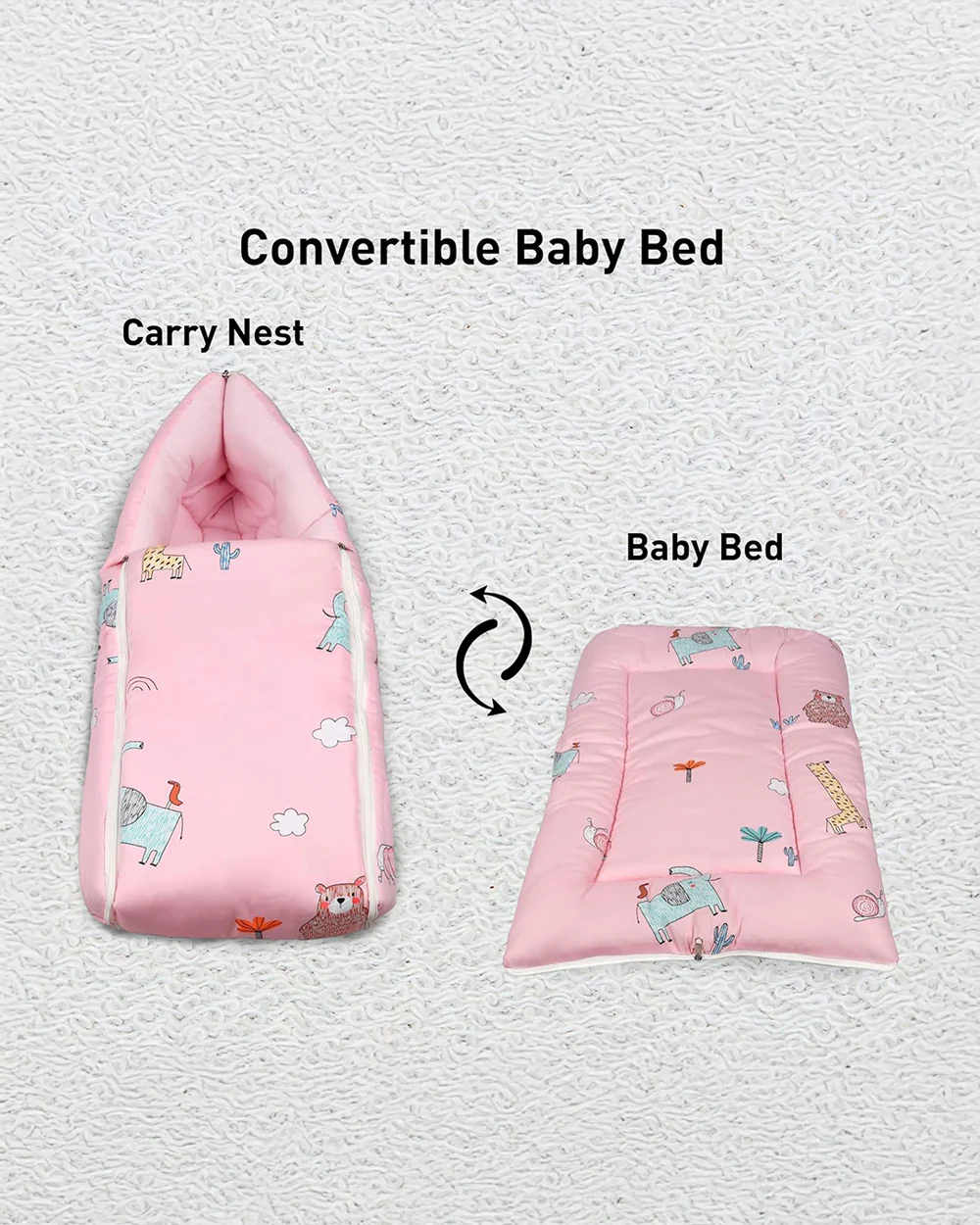 R for Rabbit Snuggy 100% Natural Cotton-Blush Pink-Baby Carrier Nest Cum Sleeping Bag (0-12M) - Image 3