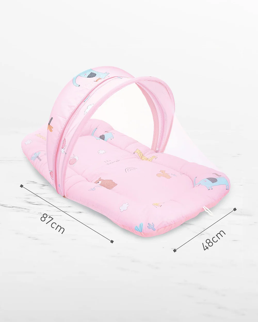 R for Rabbit Snuggy Safari 100% Natural Cotton-Pink-Baby Carrier Nest Cum Sleeping Bag (0-12M) - Image 4