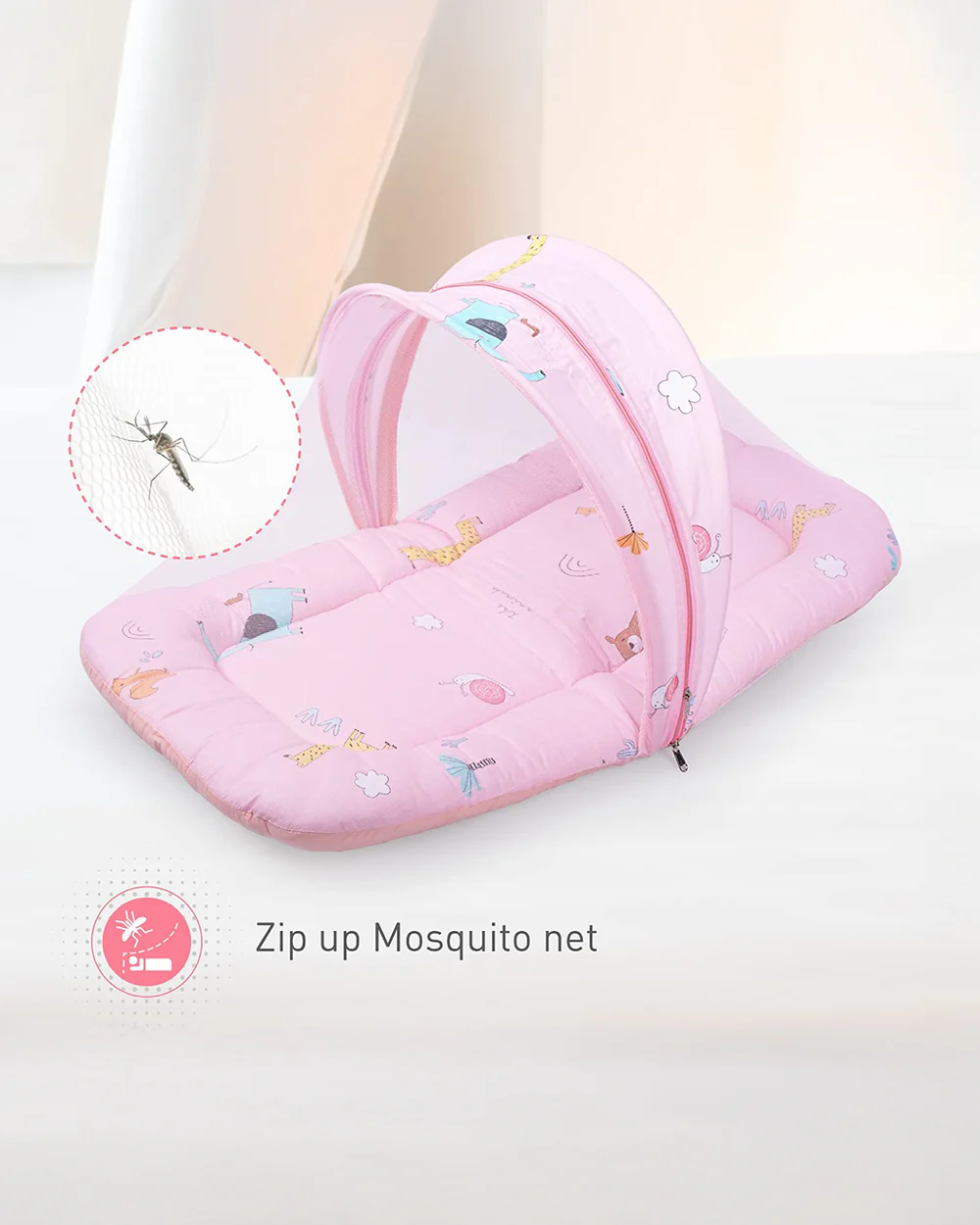 R for Rabbit Snuggy Safari 100% Natural Cotton-Pink-Baby Carrier Nest Cum Sleeping Bag (0-12M) - Image 5