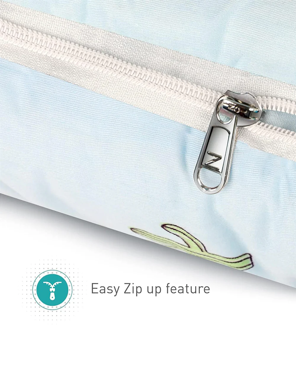 R for Rabbit Snuggy 100% Natural Cotton-Sky Blue-Baby Carrier Nest Cum Sleeping Bag (0-12M) - Image 5