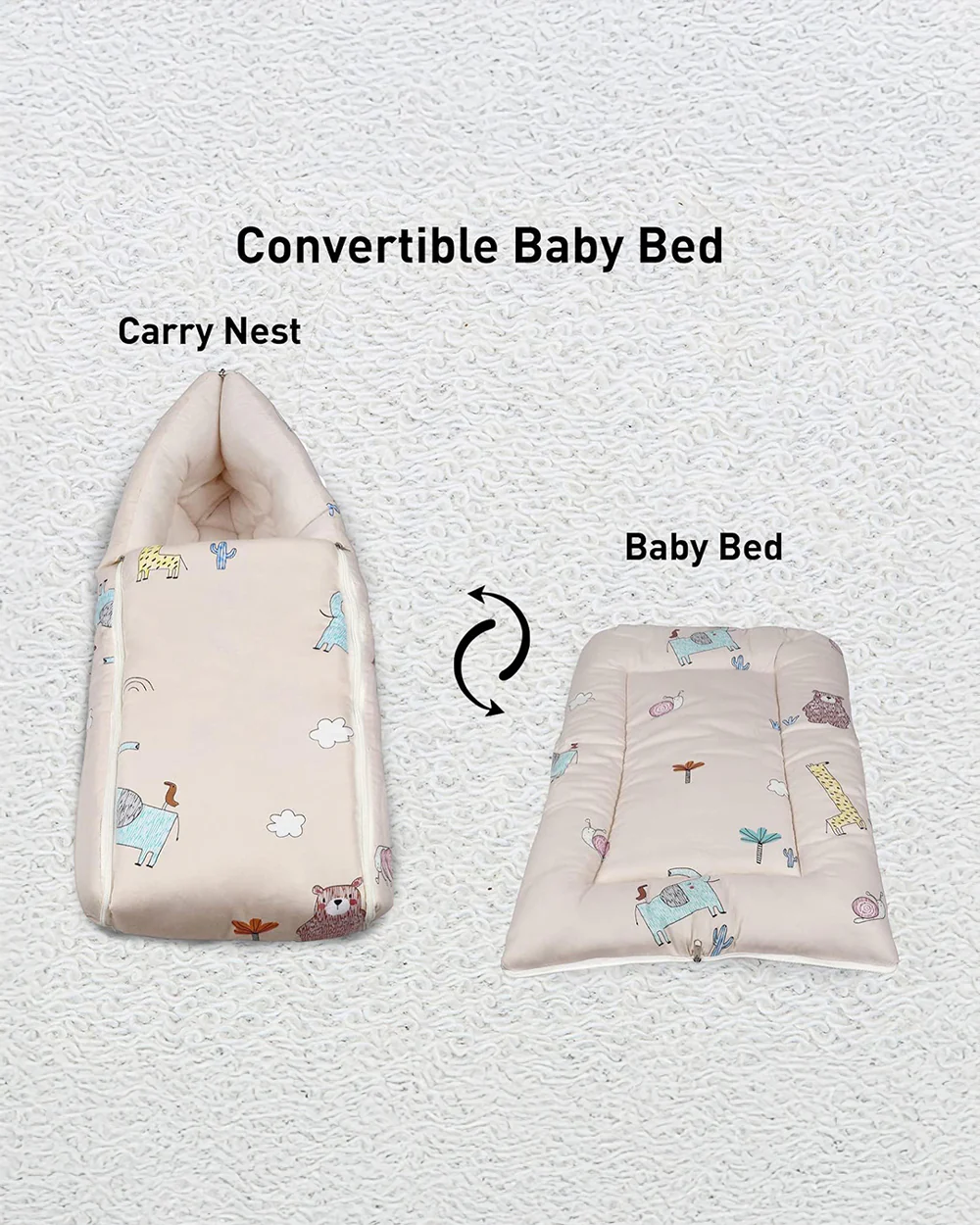 R For Rabbit Snuggy 100% Natural Cotton-Tan Brown-Baby Carrier Nest Cum Sleeping Bag (0-12M) - Image 3
