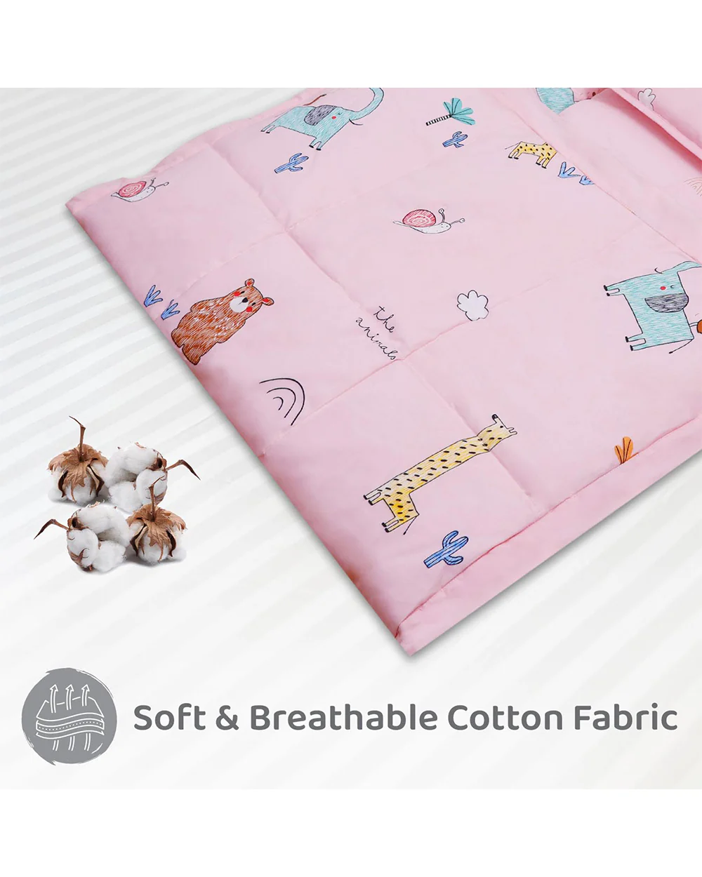 R for Rabbit Snuggy Cozy Baby Bedding-100% Cotton-Blush Pink-Pillow & Blanket-For Infants - Image 2