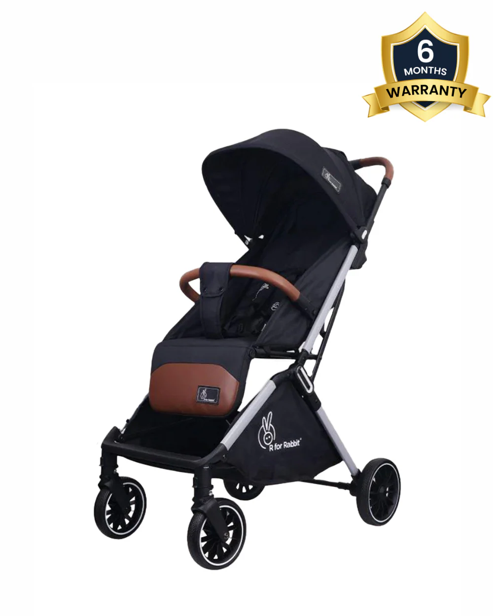 R for Rabbit Street Smart Auto Fold Lightweight Baby Stroller-Mutli Position Recline-One Hand Fold-Pram for 0 to 3Y (Upto 20 Kg)-Pure Black - Image 2