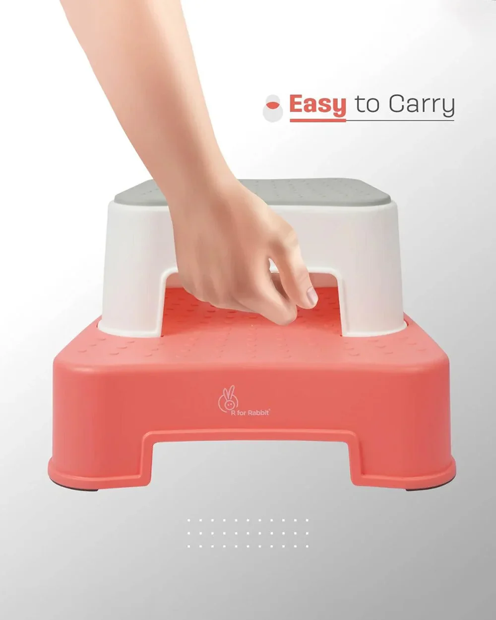 R For Rabbit Tiny Feets Baby Potty Step Stool-Red White - Image 6