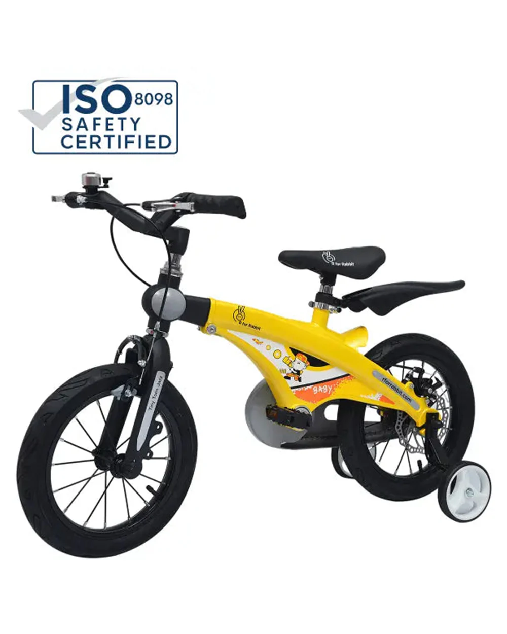 R for Rabbit Tiny Toes Jazz Bicycle-14 inch Wheels-90% Pre-Installed-Adjustable Structure-3Y to 5Y (Upto 40kg)-Yellow - Image 7
