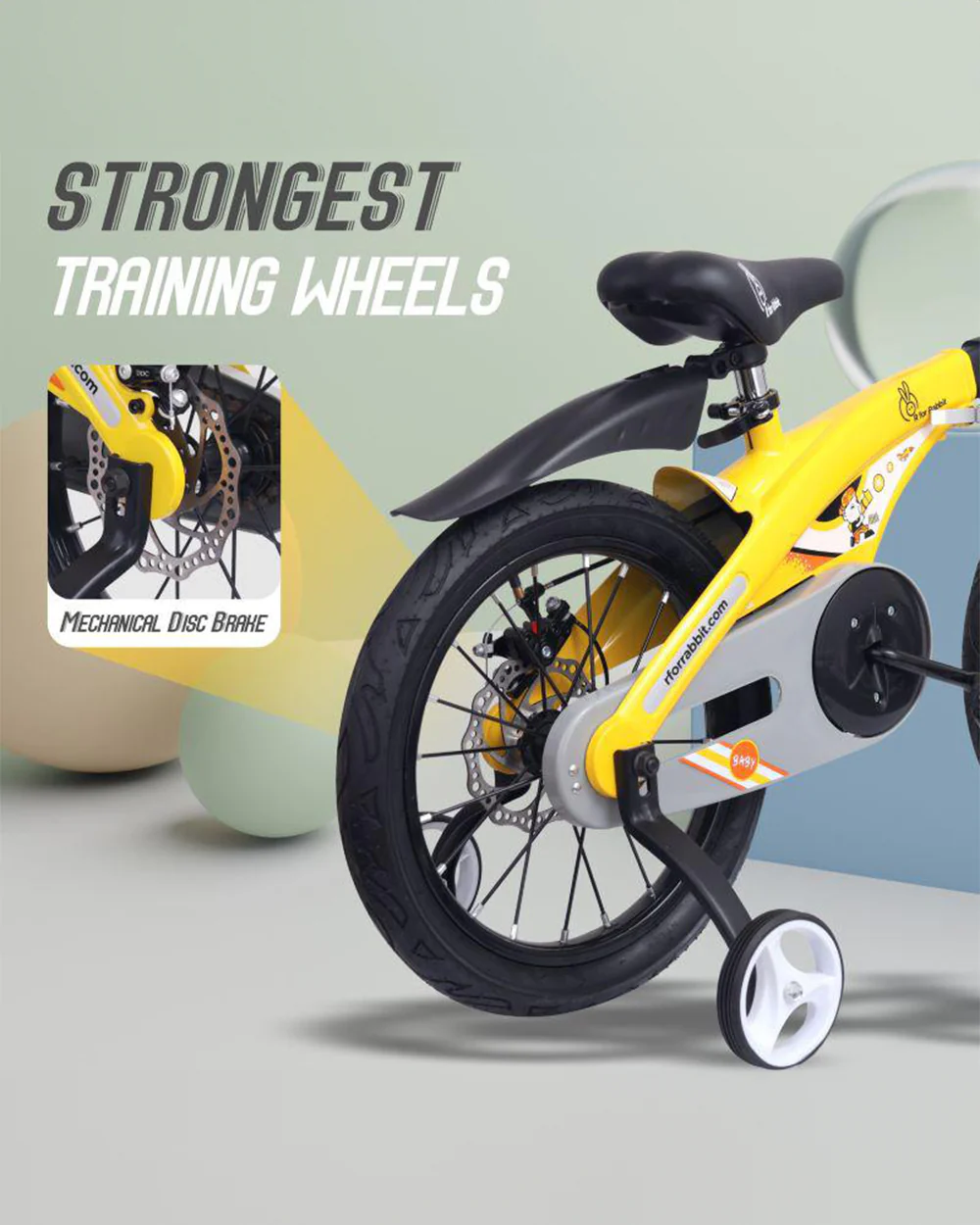 R for Rabbit Tiny Toes Jazz Bicycle-14 inch Wheels-90% Pre-Installed-Adjustable Structure-3Y to 5Y (Upto 40kg)-Yellow - Image 9