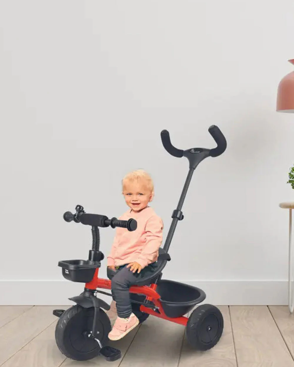 R for Rabbit Tiny Toes T20 Plus Tricycle-With Rubber Wheels-Adjustable Parental Control Handle-1.5Y to 5Y (Upto 25Kg)-Red - Image 7