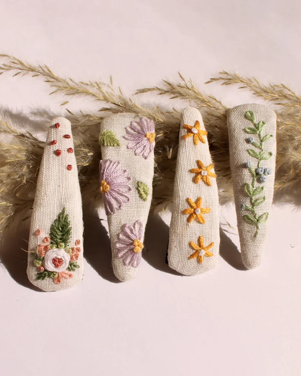 Rattle & Co Multicolored Hair Clips-Will Bloom Again-Cotton-Pack of 4-For Infants - Image 6