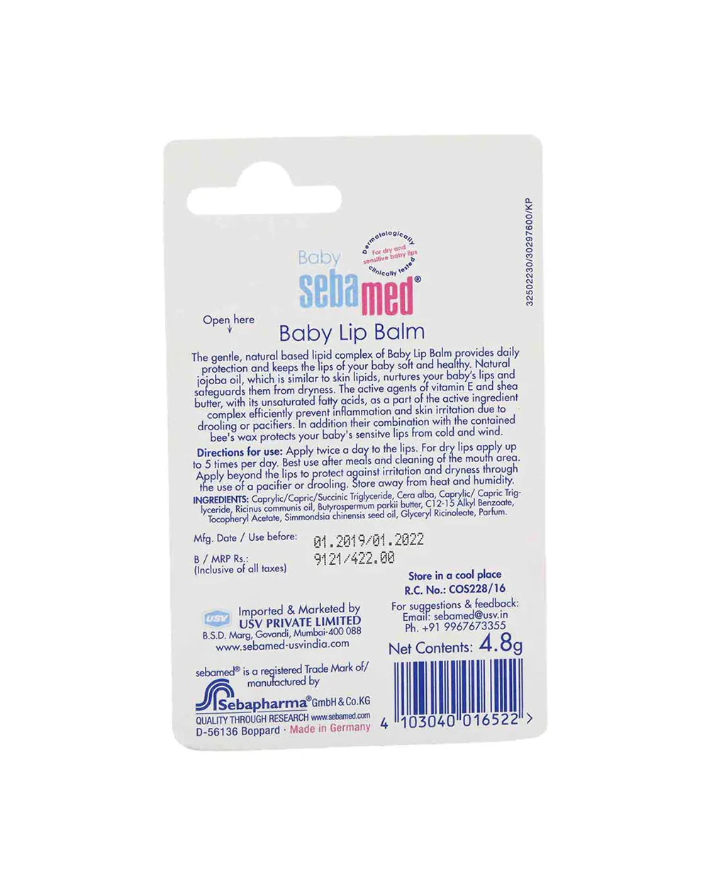 Sebamed Baby Lip Balm-With Shea Butter & Jojoba Oil-For Delicate Skin - Image 5