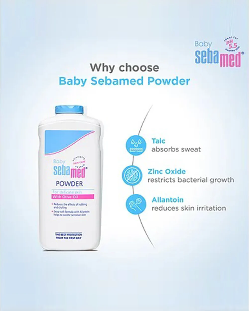 Sebamed Baby Powder-With Olive Oil & Allantoin - Image 3