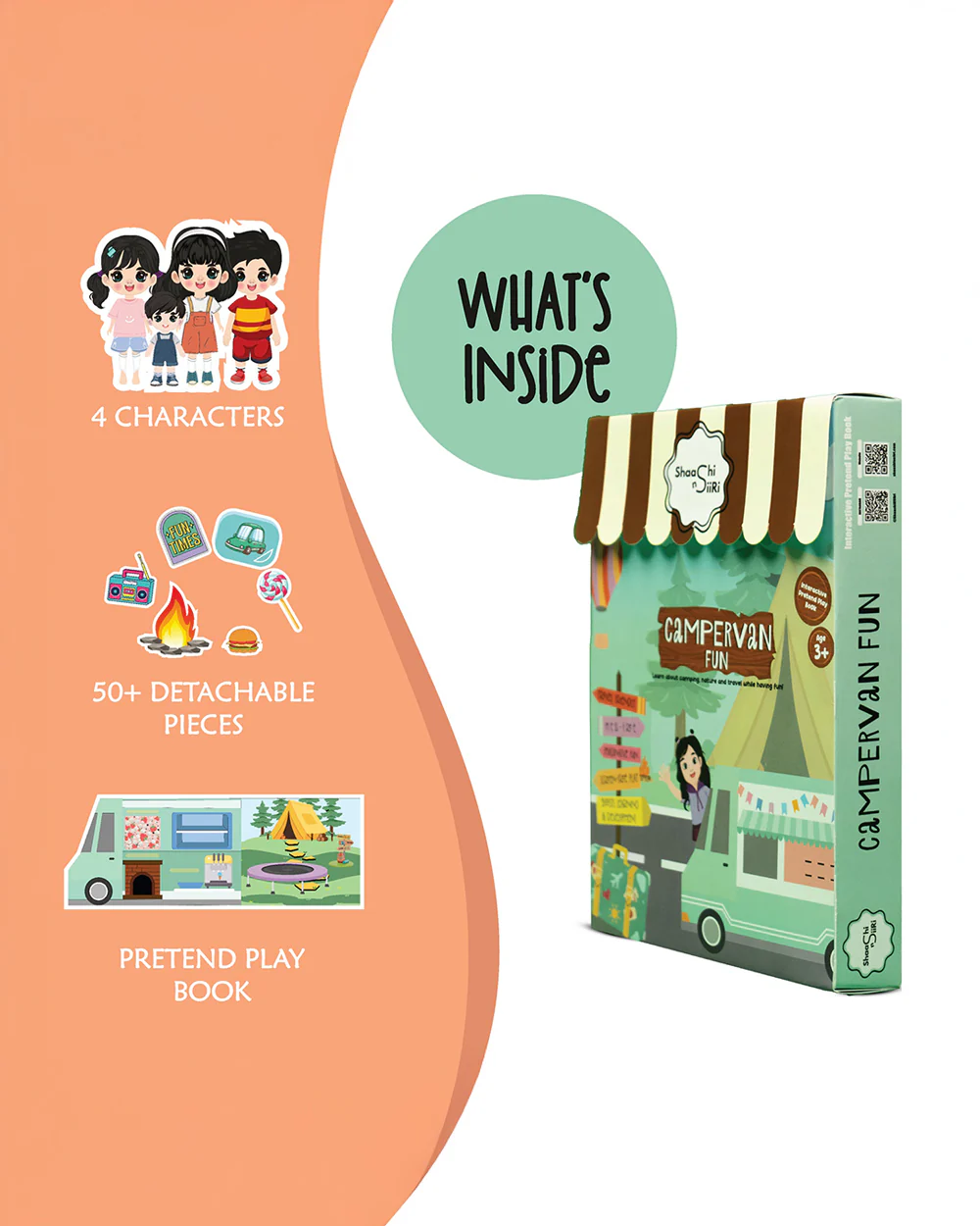 Shaashi N Siiri Campervan Fun-Pretend & Play Toy-Interactive Play Book-50+ Detachable Pieces-3Y+ - Image 2