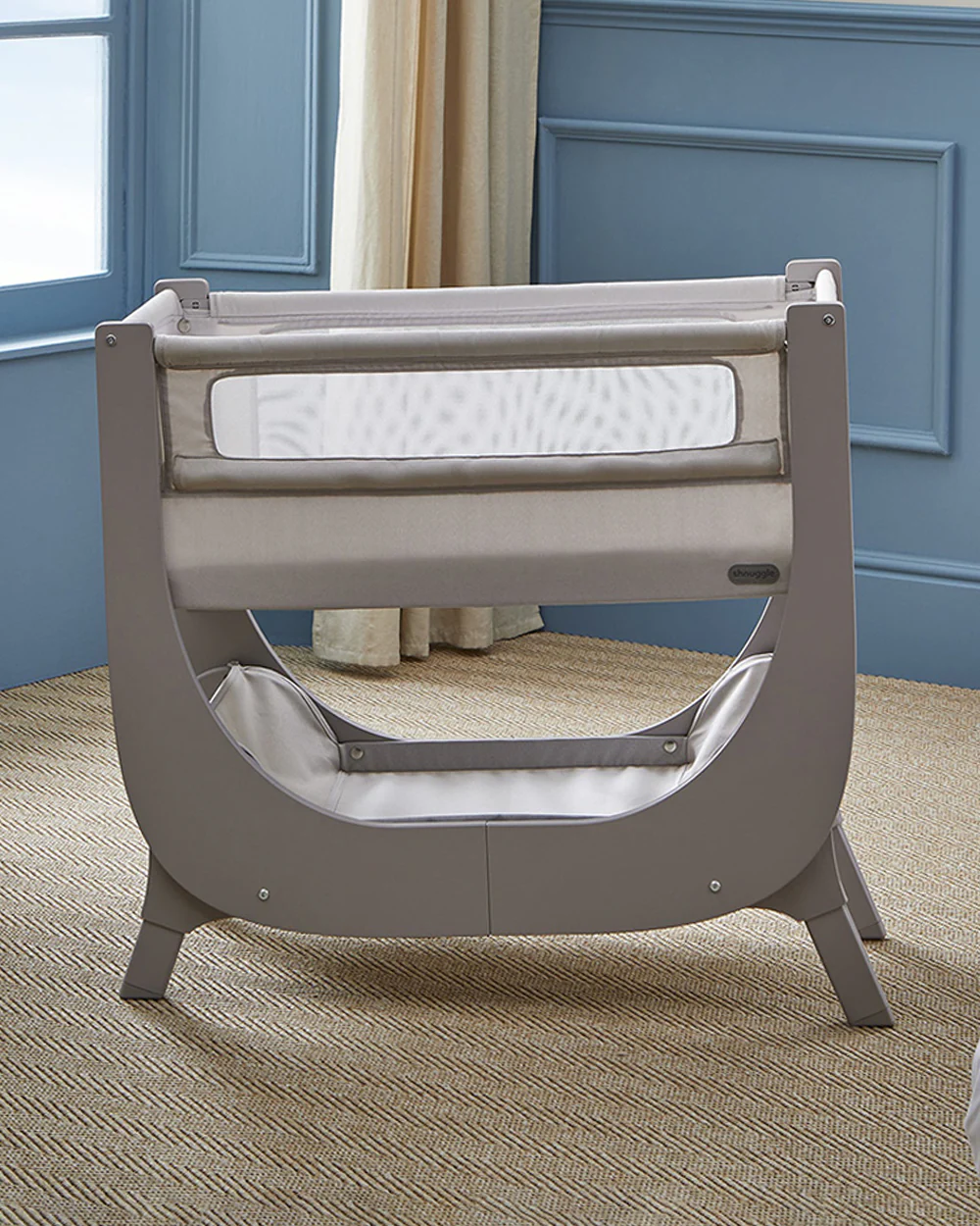 Shnuggle Air Lite Bedside Crib-With Firm, Hypoallergenic Mattress & Hammock Storage-Incline Option For Colic & Reflux-6 Positions Adjustable Height-Both Side Mesh Panels-For 0 to 6M (9 Kg)-Grey - Image 15
