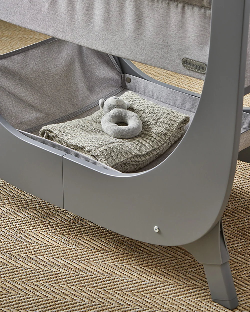 Shnuggle Air Lite Bedside Crib-With Firm, Hypoallergenic Mattress & Hammock Storage-Incline Option For Colic & Reflux-6 Positions Adjustable Height-Both Side Mesh Panels-For 0 to 6M (9 Kg)-Taupe - Image 8