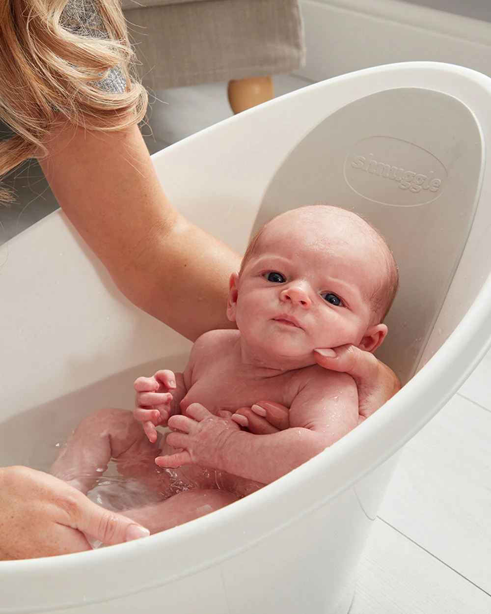 Shnuggle Newborn Bath Tub with Bath Stand-0 to 12M-Pebble Grey - Image 6