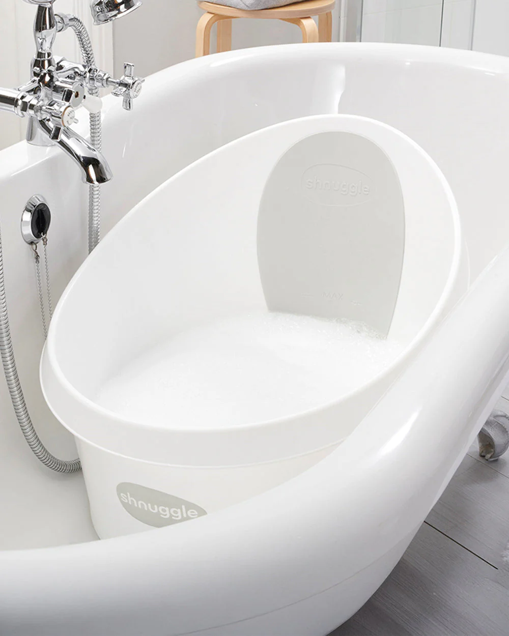 Shnuggle Baby Bath Tub with Bather & Jug-0 to 48M-Pebble Grey - Image 9